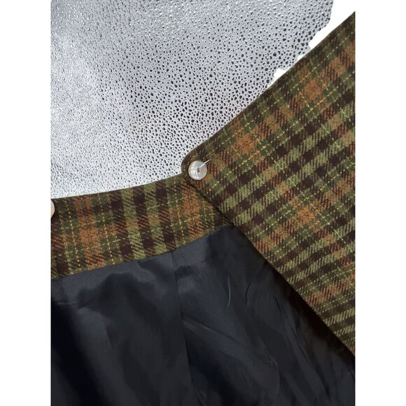 Vintage Wool Blend Plaid Mini Skirt Wrap Style 11 - Picture 6 of 7